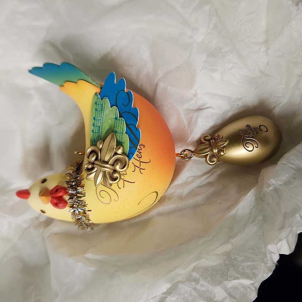 NWT 2013 Hallmark Keepsake 12 Days of Christmas Three French Hens Xmas Ornament - Picture 8 of 8